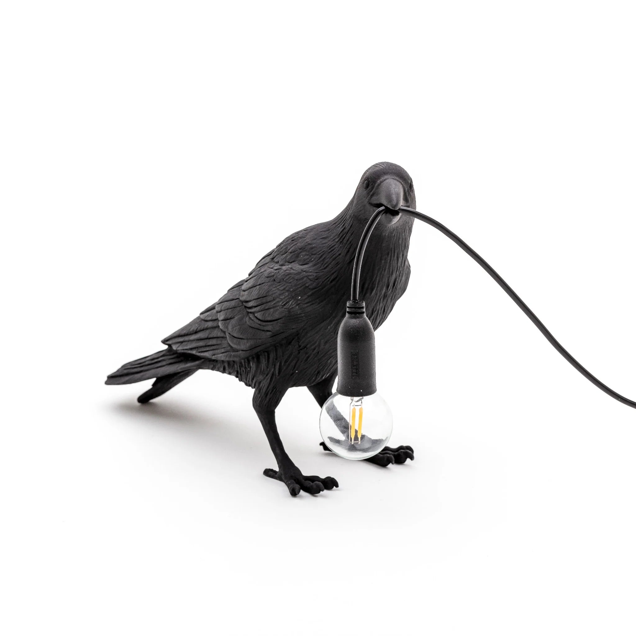 Bird Lamp Black Waiting
