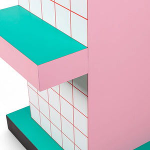 SUPERSIDE TABLE RED GRID