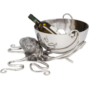 Wine Cooler Octopus Aluminum Nickel-plated 45cm