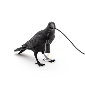 Bird Lamp Black Waiting