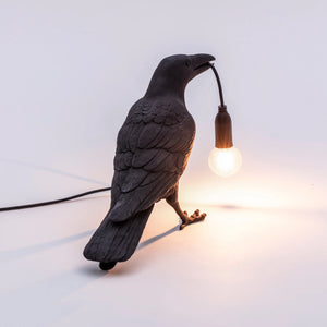 Bird Lamp Black Waiting