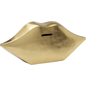 Money Box Lips Gold 13cm
