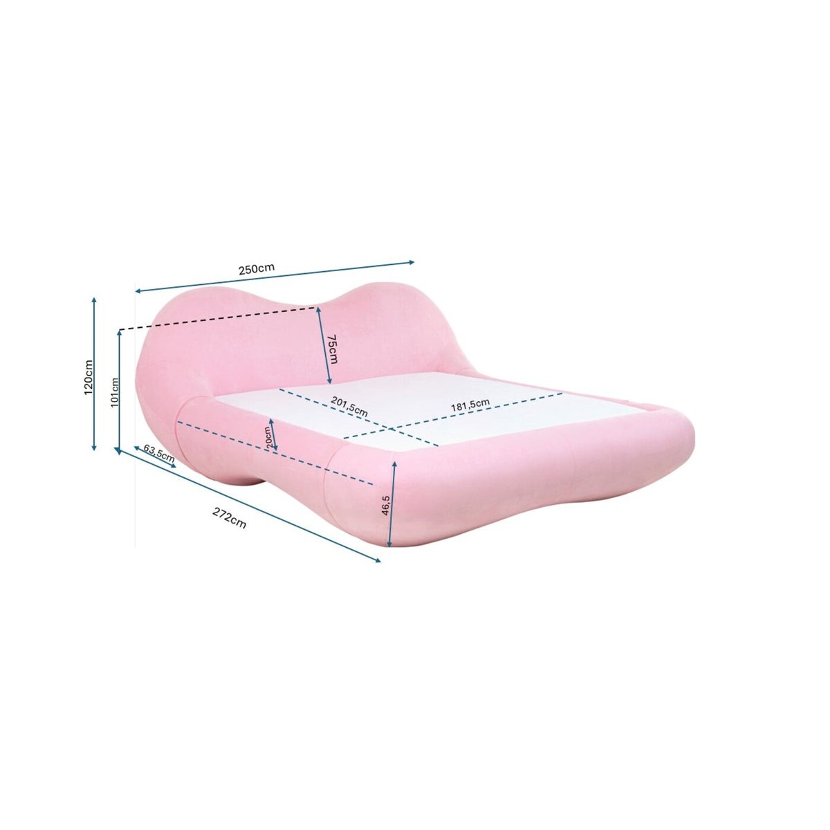 Bed Fluid Dreams Cream 180x200cm