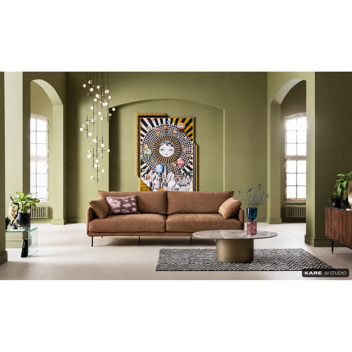 Sofa Edna 3-Seater Mokka 245cm