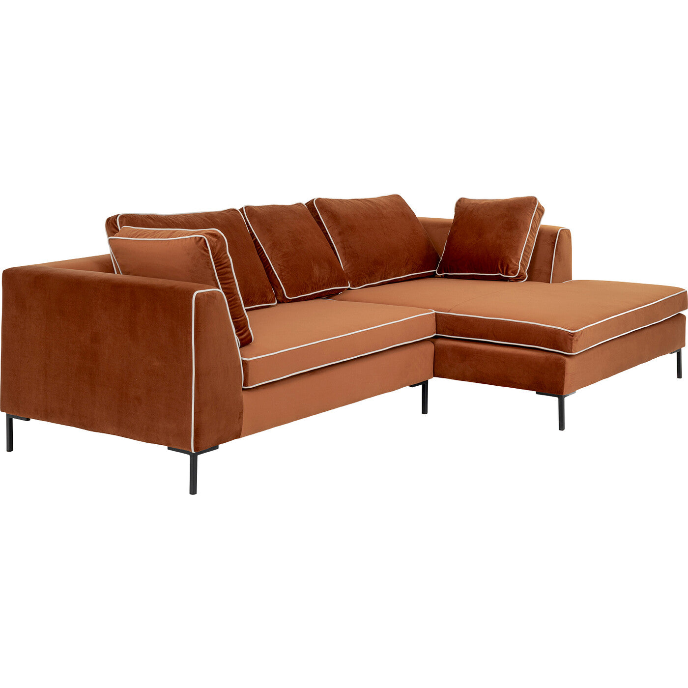 Corner Sofa Gianni Pipe Brown 290cm Right