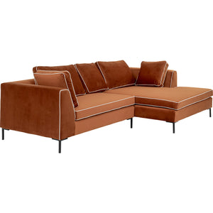 Corner Sofa Gianni Pipe Brown 290cm Right