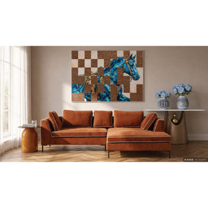 Corner Sofa Gianni Pipe Brown 290cm Right
